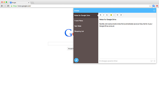 Notes: Keep Sticky Thoughts in Google Drive from Chrome web store to be run with OffiDocs Chromium online Notes: Keep Sticky Thoughts in Google Drive from Chrome web store to be run with OffiDocs Chromium online