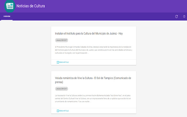 Noticias de Cultura from Chrome web store to be run with OffiDocs Chromium online Noticias de Cultura from Chrome web store to be run with OffiDocs Chromium online