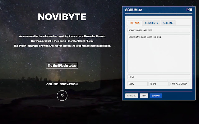 Novibyte Issues Plugin from Chrome web store to be run with OffiDocs Chromium online Novibyte Issues Plugin from Chrome web store to be run with OffiDocs Chromium online