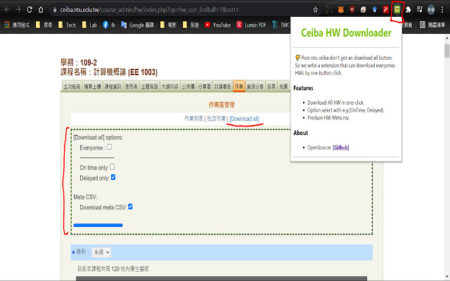 NTU Ceiba HW Downloader from Chrome web store to be run with OffiDocs Chromium online NTU Ceiba HW Downloader from Chrome web store to be run with OffiDocs Chromium online