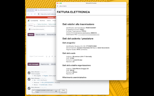Odoo FatturaPa Viewer from Chrome web store to be run with OffiDocs Chromium online Odoo FatturaPa Viewer from Chrome web store to be run with OffiDocs Chromium online