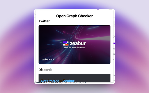Open Graph Checker from Chrome web store to be run with OffiDocs Chromium online Open Graph Checker from Chrome web store to be run with OffiDocs Chromium online