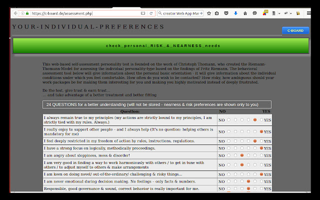 PERSONALITY TEST from Chrome web store to be run with OffiDocs Chromium online PERSONALITY TEST from Chrome web store to be run with OffiDocs Chromium online