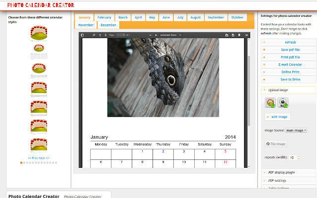 Photo Calendar Creator Application from Chrome web store to be run with OffiDocs Chromium online Photo Calendar Creator Application from Chrome web store to be run with OffiDocs Chromium online