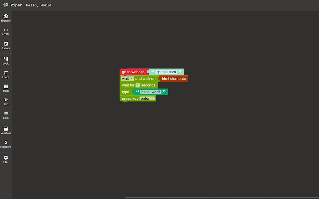 Piper: Web Automation Toolkit from Chrome web store to be run with OffiDocs Chromium online Piper: Web Automation Toolkit from Chrome web store to be run with OffiDocs Chromium online