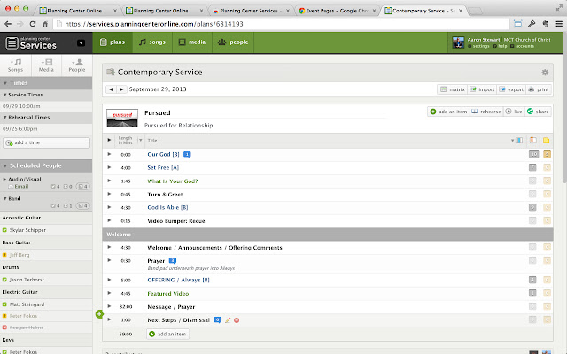 Planning Center Services from Chrome web store to be run with OffiDocs Chromium online Planning Center Services from Chrome web store to be run with OffiDocs Chromium online