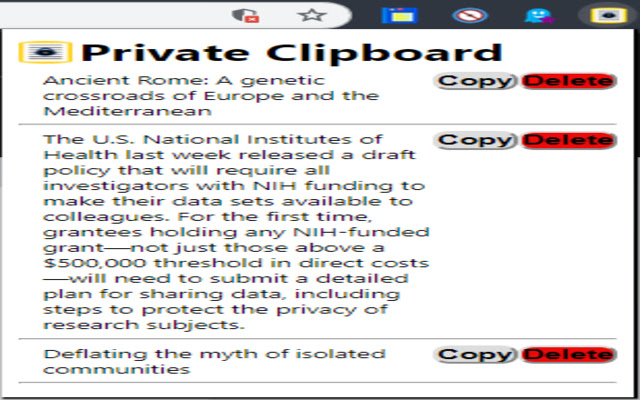 Private Clipboard from Chrome web store to be run with OffiDocs Chromium online Private Clipboard from Chrome web store to be run with OffiDocs Chromium online
