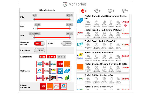 Quel forfait mobile from Chrome web store to be run with OffiDocs Chromium online Quel forfait mobile from Chrome web store to be run with OffiDocs Chromium online