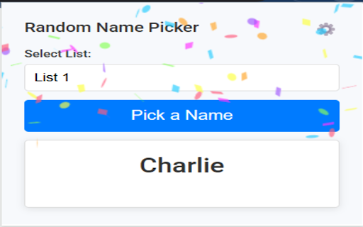 Random Name Picker from Chrome web store to be run with OffiDocs Chromium online Random Name Picker from Chrome web store to be run with OffiDocs Chromium online