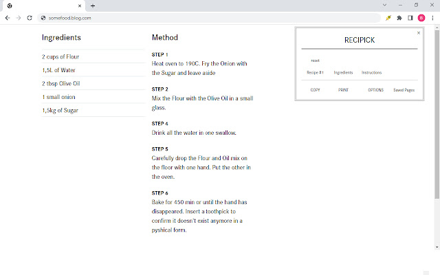 Recipick from Chrome web store to be run with OffiDocs Chromium online Recipick from Chrome web store to be run with OffiDocs Chromium online