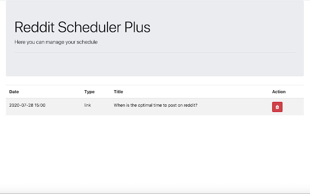 Reddit Scheduler Plus from Chrome web store to be run with OffiDocs Chromium online Reddit Scheduler Plus from Chrome web store to be run with OffiDocs Chromium online