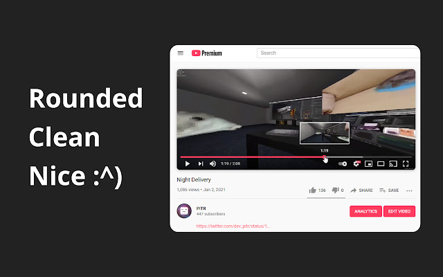 Rounded Tube from Chrome web store to be run with OffiDocs Chromium online Rounded Tube from Chrome web store to be run with OffiDocs Chromium online