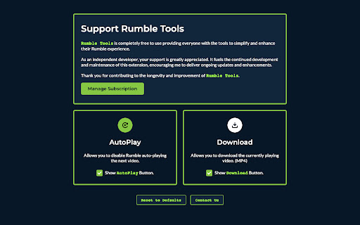 Rumble Tools from Chrome web store to be run with OffiDocs Chromium online Rumble Tools from Chrome web store to be run with OffiDocs Chromium online