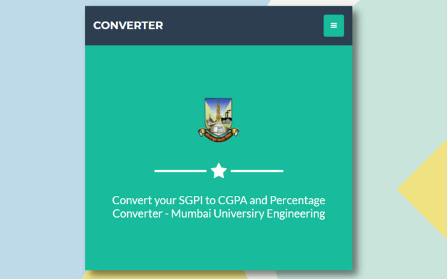 SGPI to CGPA Converter Mumbai University from Chrome web store to be run with OffiDocs Chromium online SGPI to CGPA Converter Mumbai University from Chrome web store to be run with OffiDocs Chromium online