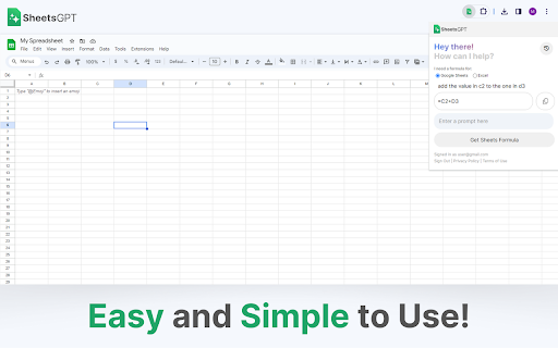 SheetsGPT AI Google Sheets Formula Maker from Chrome web store to be run with OffiDocs Chromium online SheetsGPT AI Google Sheets Formula Maker from Chrome web store to be run with OffiDocs Chromium online