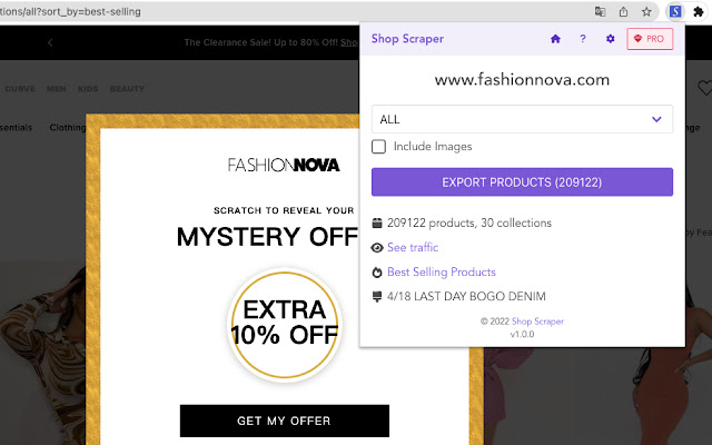 Shop Scraper Shopify Product to CSV/Excel from Chrome web store to be run with OffiDocs Chromium online Shop Scraper Shopify Product to CSV/Excel from Chrome web store to be run with OffiDocs Chromium online