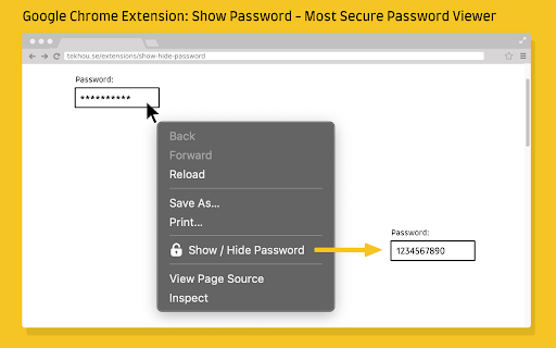 Show Password Most Secure Password Viewer from Chrome web store to be run with OffiDocs Chromium online Show Password Most Secure Password Viewer from Chrome web store to be run with OffiDocs Chromium online