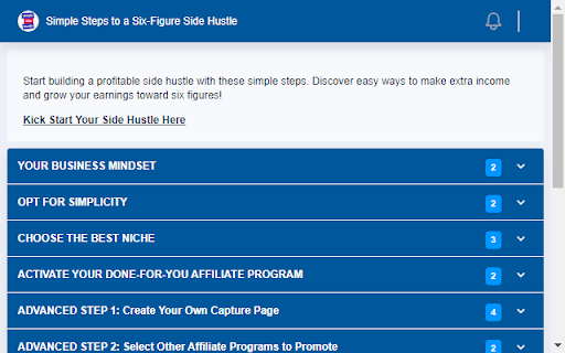 Simple Steps to a Six Figure Side Hustle from Chrome web store to be run with OffiDocs Chromium online Simple Steps to a Six Figure Side Hustle from Chrome web store to be run with OffiDocs Chromium online