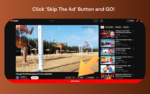 Skip The Ad / No Ads Player for Youtube from Chrome web store to be run with OffiDocs Chromium online Skip The Ad / No Ads Player for Youtube from Chrome web store to be run with OffiDocs Chromium online