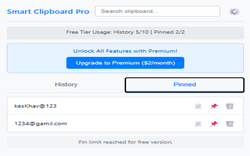 Smart Clipboard Pro from Chrome web store to be run with OffiDocs Chromium online Smart Clipboard Pro from Chrome web store to be run with OffiDocs Chromium online