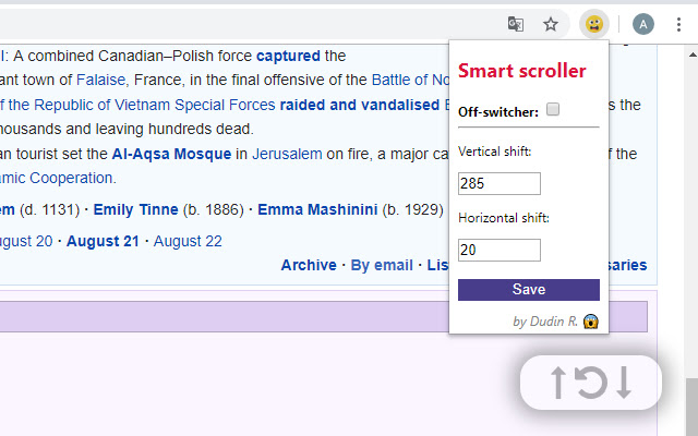 Smart Scroll Polissa from Chrome web store to be run with OffiDocs Chromium online Smart Scroll Polissa from Chrome web store to be run with OffiDocs Chromium online