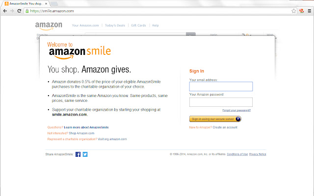 Smile (extension for Amazon.com) from Chrome web store to be run with OffiDocs Chromium online Smile (extension for Amazon.com) from Chrome web store to be run with OffiDocs Chromium online