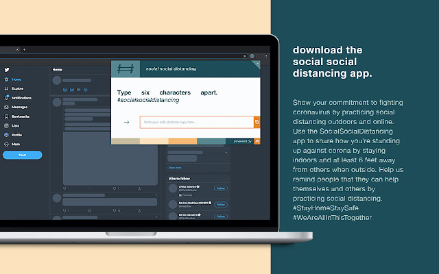 #SocialSocialDistancing from Chrome web store to be run with OffiDocs Chromium online #SocialSocialDistancing from Chrome web store to be run with OffiDocs Chromium online