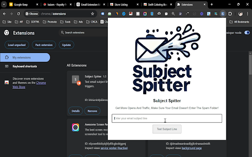 Subject Spitter from Chrome web store to be run with OffiDocs Chromium online Subject Spitter from Chrome web store to be run with OffiDocs Chromium online