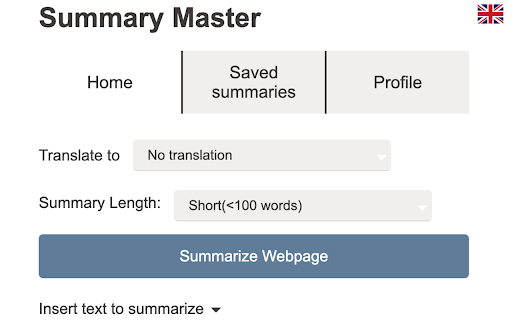 Summary Master from Chrome web store to be run with OffiDocs Chromium online Summary Master from Chrome web store to be run with OffiDocs Chromium online