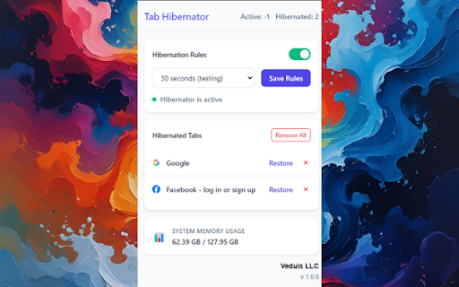 Tab Hibernator from Chrome web store to be run with OffiDocs Chromium online Tab Hibernator from Chrome web store to be run with OffiDocs Chromium online