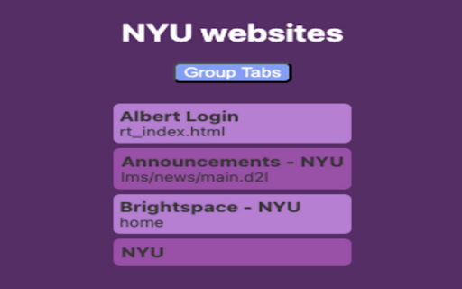 Tab Manager for NYU websites from Chrome web store to be run with OffiDocs Chromium online Tab Manager for NYU websites from Chrome web store to be run with OffiDocs Chromium online