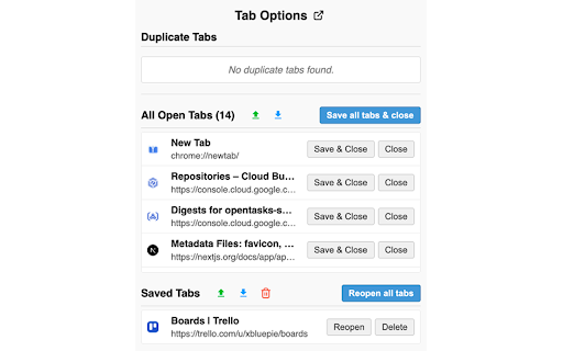 Tab Options from Chrome web store to be run with OffiDocs Chromium online Tab Options from Chrome web store to be run with OffiDocs Chromium online
