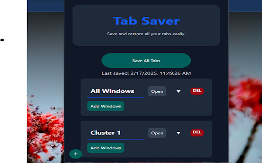 Tab Saver from Chrome web store to be run with OffiDocs Chromium online Tab Saver from Chrome web store to be run with OffiDocs Chromium online