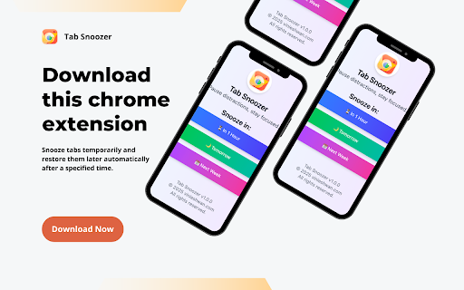 Tab Snoozer from Chrome web store to be run with OffiDocs Chromium online Tab Snoozer from Chrome web store to be run with OffiDocs Chromium online