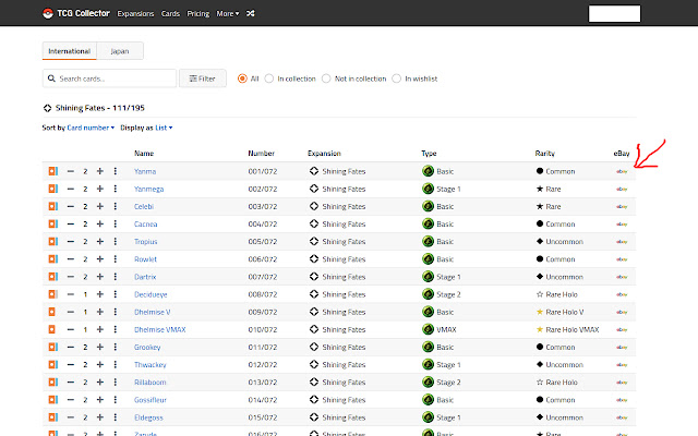 TCG Collector Ebayer from Chrome web store to be run with OffiDocs Chromium online TCG Collector Ebayer from Chrome web store to be run with OffiDocs Chromium online