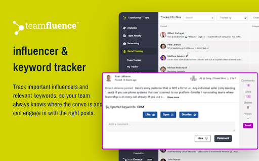 Teamfluence for LinkedIn from Chrome web store to be run with OffiDocs Chromium online Teamfluence for LinkedIn from Chrome web store to be run with OffiDocs Chromium online