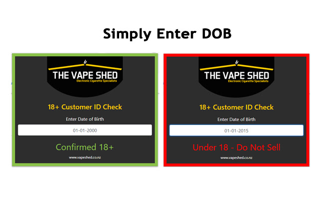 The Vape Shed 18+ Checker from Chrome web store to be run with OffiDocs Chromium online The Vape Shed 18+ Checker from Chrome web store to be run with OffiDocs Chromium online