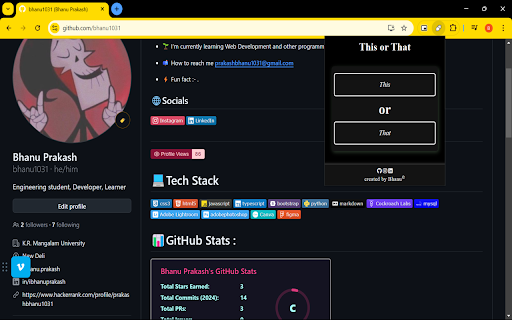 This or That from Chrome web store to be run with OffiDocs Chromium online This or That from Chrome web store to be run with OffiDocs Chromium online