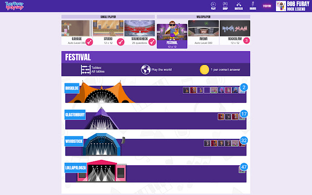 Times Tables Rock Stars from Chrome web store to be run with OffiDocs Chromium online Times Tables Rock Stars from Chrome web store to be run with OffiDocs Chromium online