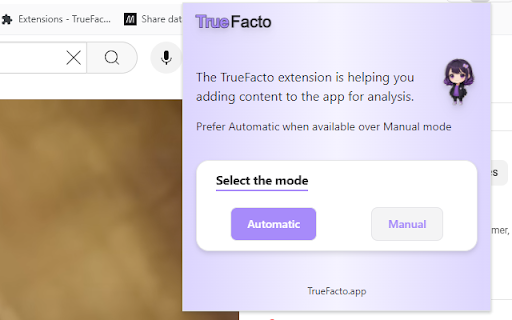 TrueFacto from Chrome web store to be run with OffiDocs Chromium online TrueFacto from Chrome web store to be run with OffiDocs Chromium online