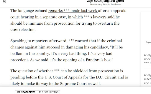 Trump Censor from Chrome web store to be run with OffiDocs Chromium online Trump Censor from Chrome web store to be run with OffiDocs Chromium online