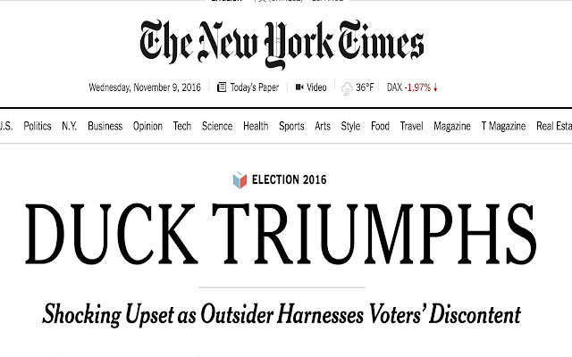 Trump to Duck from Chrome web store to be run with OffiDocs Chromium online Trump to Duck from Chrome web store to be run with OffiDocs Chromium online
