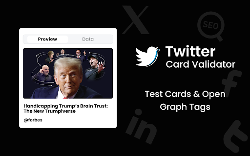 Twitter Card Validator from Chrome web store to be run with OffiDocs Chromium online Twitter Card Validator from Chrome web store to be run with OffiDocs Chromium online