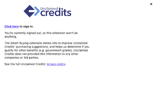 Unclaimed Credits Smart Buying Extension from Chrome web store to be run with OffiDocs Chromium online Unclaimed Credits Smart Buying Extension from Chrome web store to be run with OffiDocs Chromium online