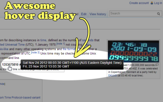 Unix Timestamp Hover from Chrome web store to be run with OffiDocs Chromium online Unix Timestamp Hover from Chrome web store to be run with OffiDocs Chromium online