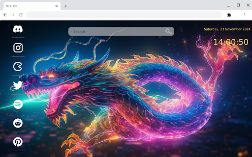 Unleash the power of Drago in Neon live wallpaper for Chrome! from Chrome web store to be run with OffiDocs Chromium online Unleash the power of Drago in Neon live wallpaper for Chrome! from Chrome web store to be run with OffiDocs Chromium online