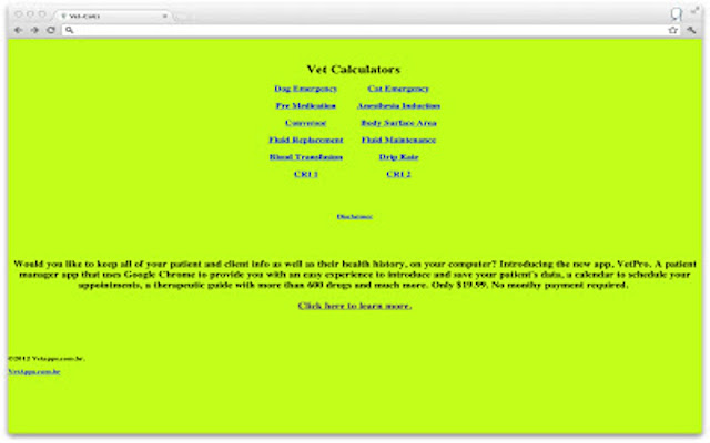 Vet Calculators from Chrome web store to be run with OffiDocs Chromium online Vet Calculators from Chrome web store to be run with OffiDocs Chromium online