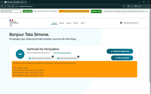 Visites Parloir from Chrome web store to be run with OffiDocs Chromium online Visites Parloir from Chrome web store to be run with OffiDocs Chromium online