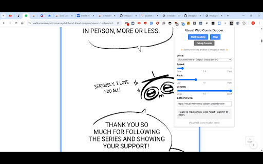 Visual Web Comic Dubber from Chrome web store to be run with OffiDocs Chromium online Visual Web Comic Dubber from Chrome web store to be run with OffiDocs Chromium online