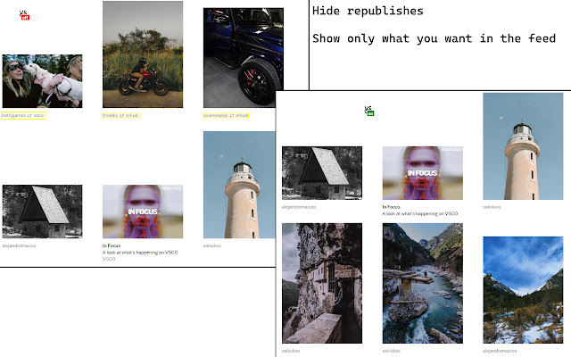 VSCO Republish Hider from Chrome web store to be run with OffiDocs Chromium online VSCO Republish Hider from Chrome web store to be run with OffiDocs Chromium online